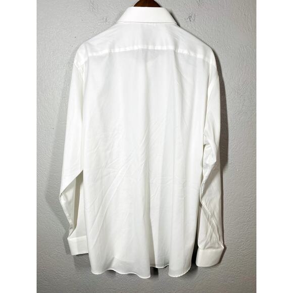 NEW! Calibrate Button Up Dress Shirt Long Sleeve White Trim Fit - 18 - Picture 4 of 4